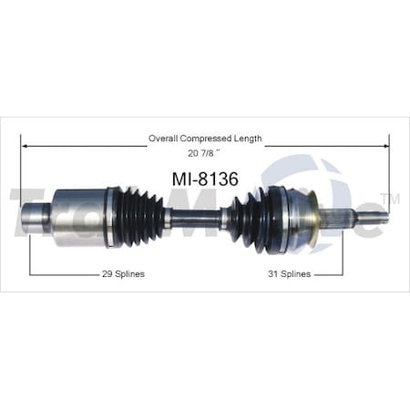 Surtrack Axle Cv Axle Shaft, Mi-8136 MI-8136